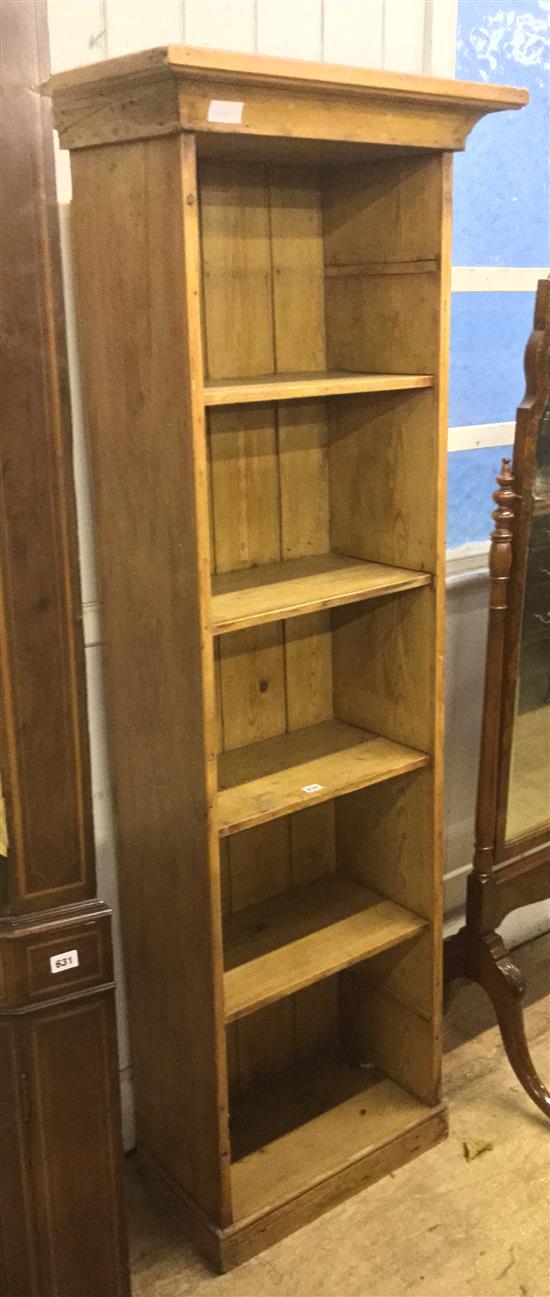 Pine open bookcase